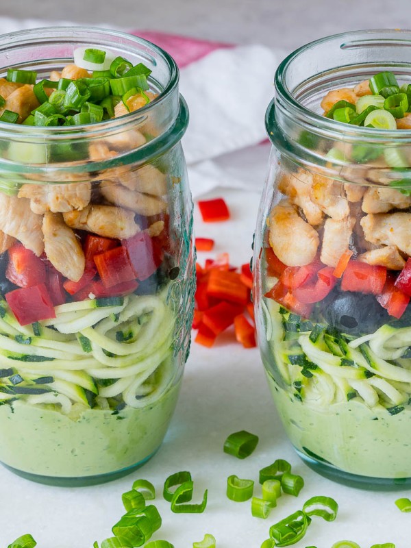 CleanFoodCrush Zoodle Chicken Salad-In-a-Jar