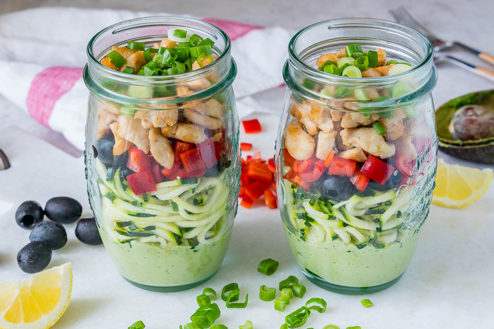 CleanFoodCrush Zoodle Chicken Salad-In-a-Jar