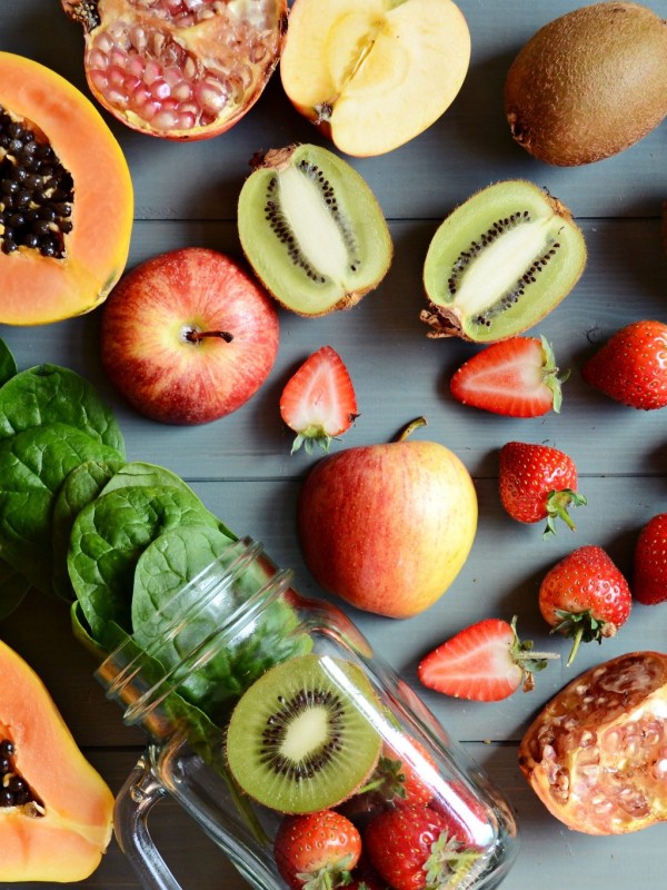 Healthy clean fruits and veggies
