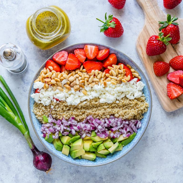 Eat Clean Strawberry Avocado Quinoa Salad + HoneyLime Dressing Clean Food Crush