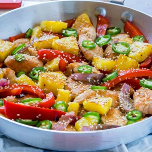 Sweet N' Spicy Pineapple Chicken Clean Food Skillet
