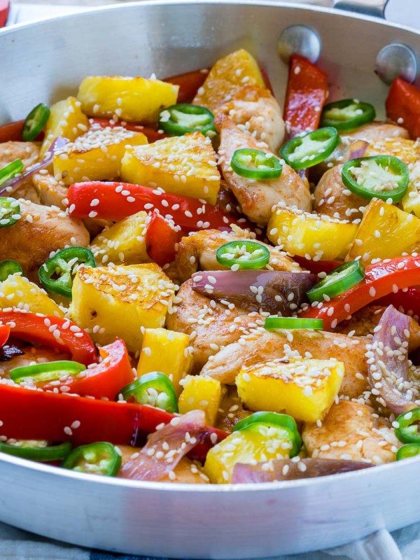 Sweet N' Spicy Pineapple Chicken Clean Food Skillet