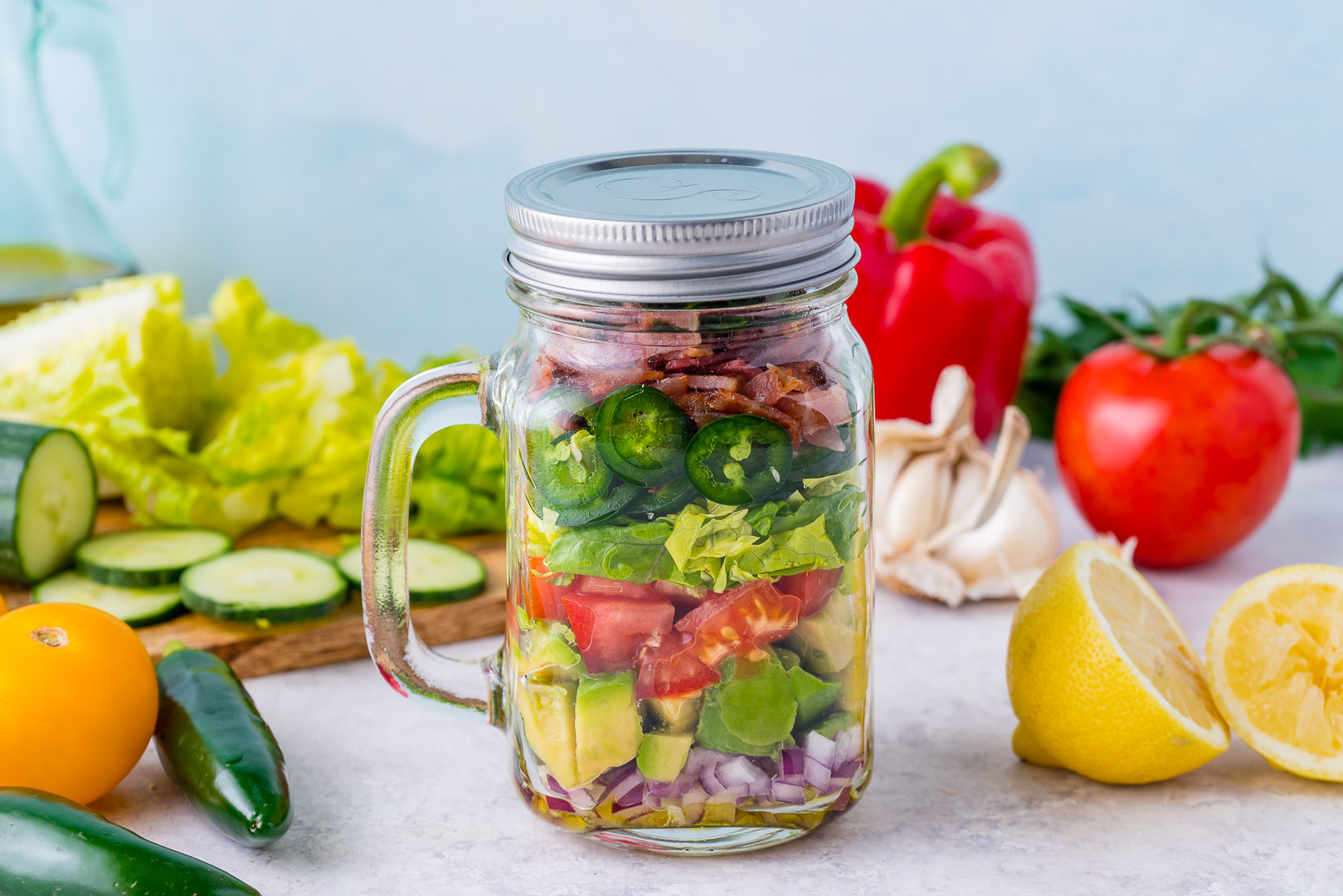 BLT Guacamole Salad-In-a-Jar Recipe