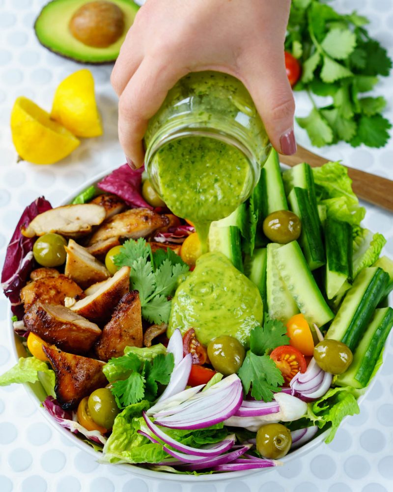 Eat Clean: Chicken + Crisp Cucumber Salad w/ Creamy Avocado Dressing ...