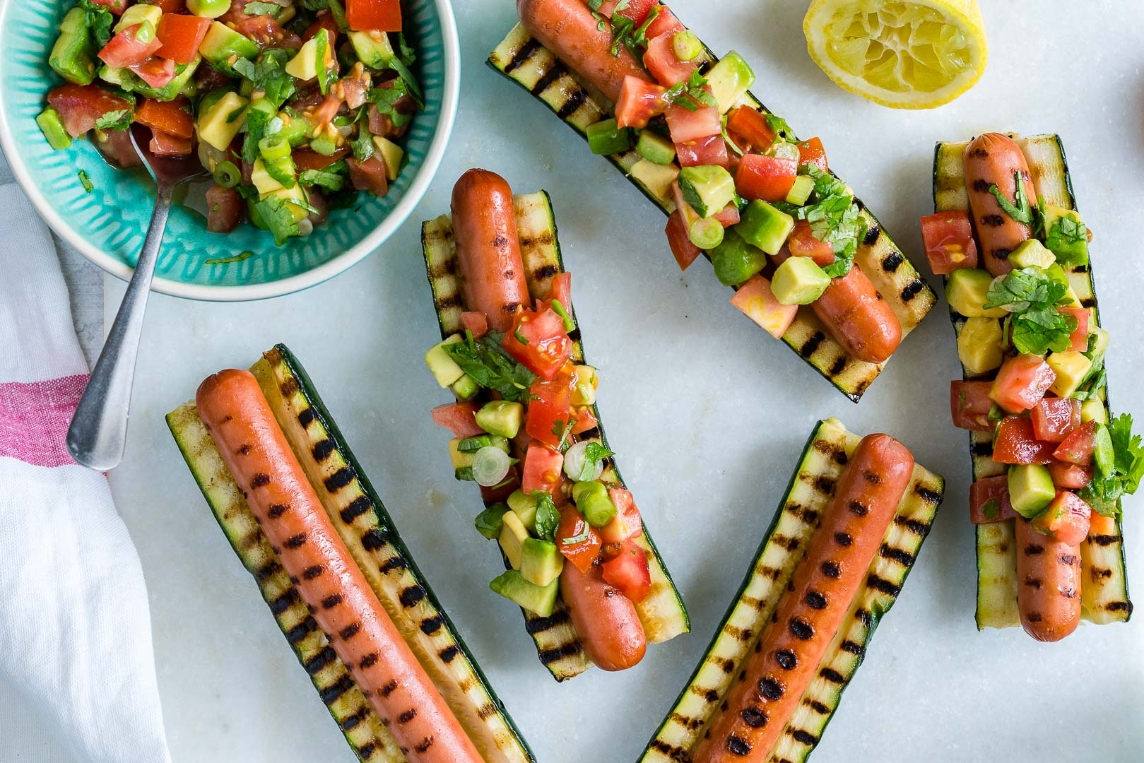 These Grilled Zucchini Hot Dog Boats Are Super Weird and Totally