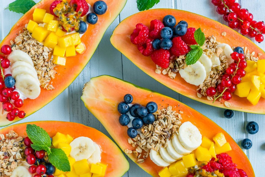CleanFoodCrush Breakfast Papaya Boats