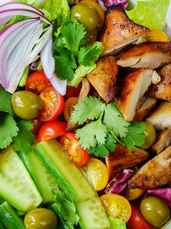 CleanFoodCrush Chicken + Crisp Cucumber Salad w: Creamy Avocado Dressing
