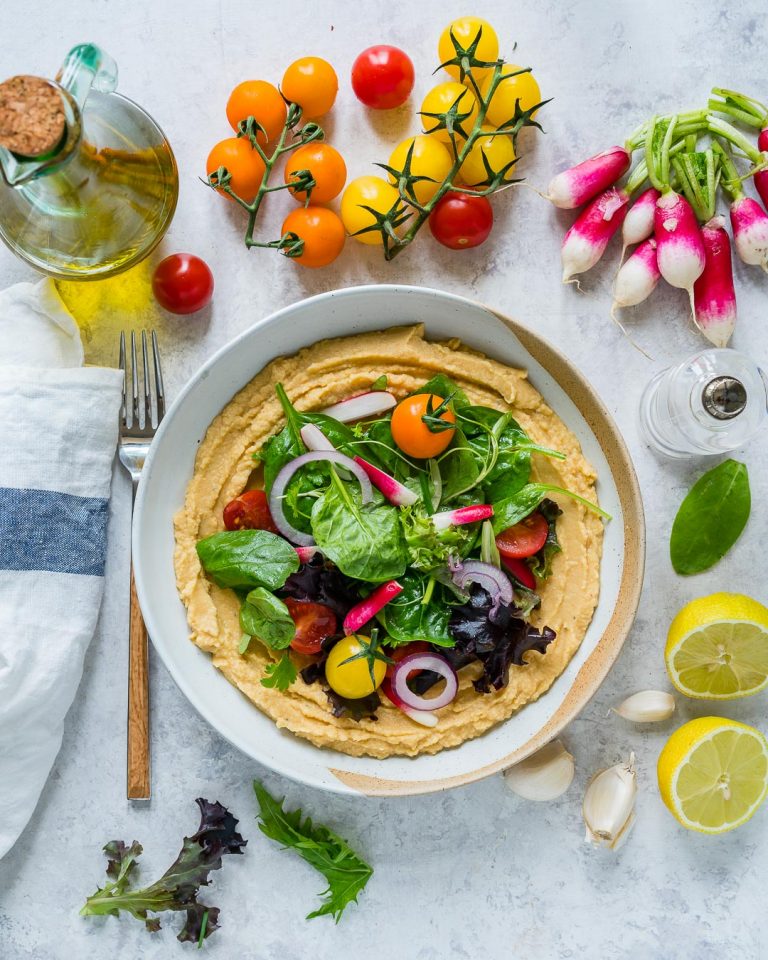 Eat Clean with this Fresh Hummus Salad! Clean Food Crush