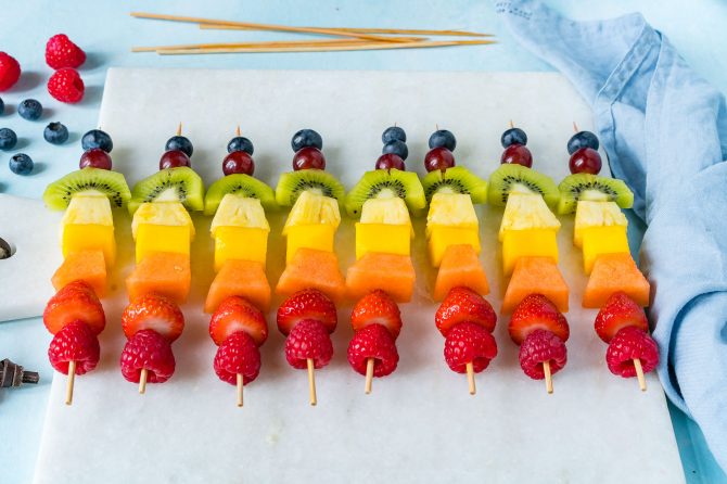 Make these Creative Rainbow Fruit Skewers for Summer Fun! | Clean Food ...