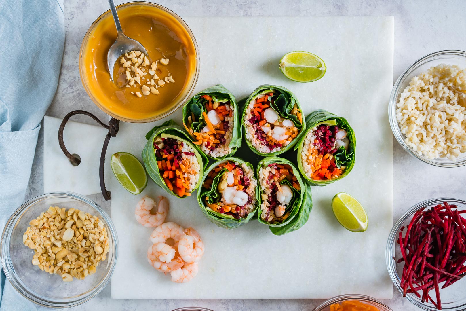 Shrimp Roll-Ups + Peanut Sauce: Clean Eating and SUPER Fresh! | Clean