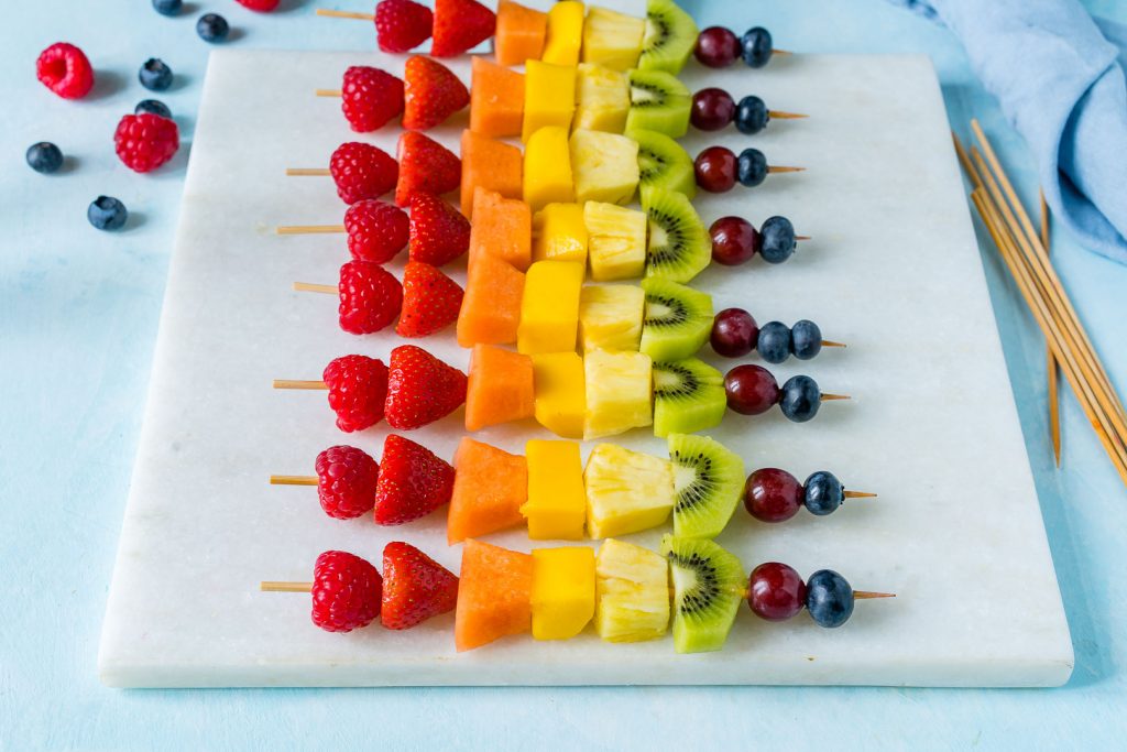 Creative Rainbow Fruit Skewers