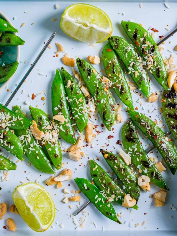 Eat Clean Grilled Peas with Toasted Coconut + Cashews