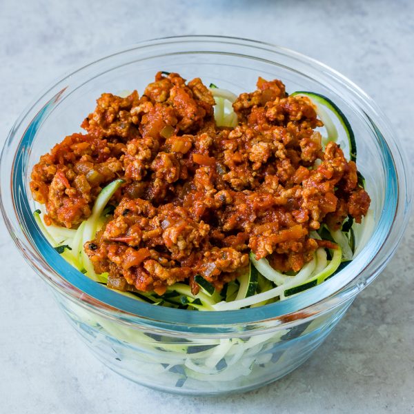 Clean Eating Turkey + Zoodle Bolognese (High Protein, Gluten Free