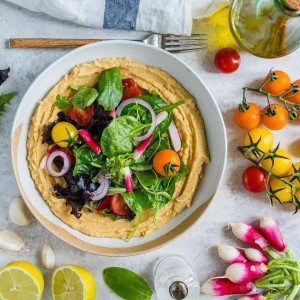 Fresh Hummus Salad CleanFoodCrush