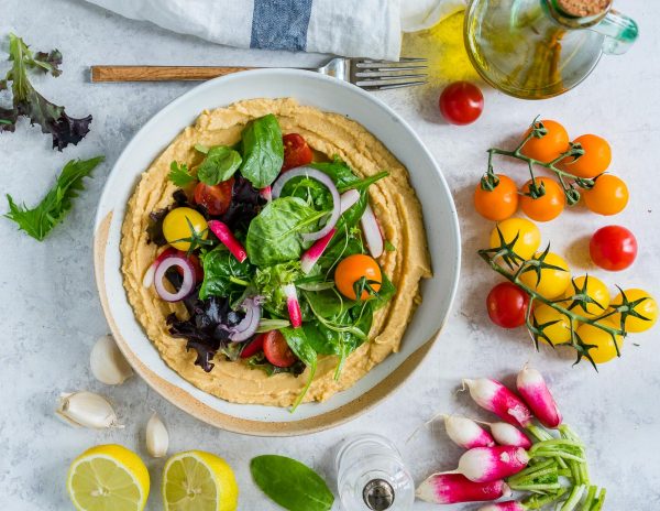 Eat Clean with this Gorgeous Fresh Hummus Salad! | Clean Food Crush