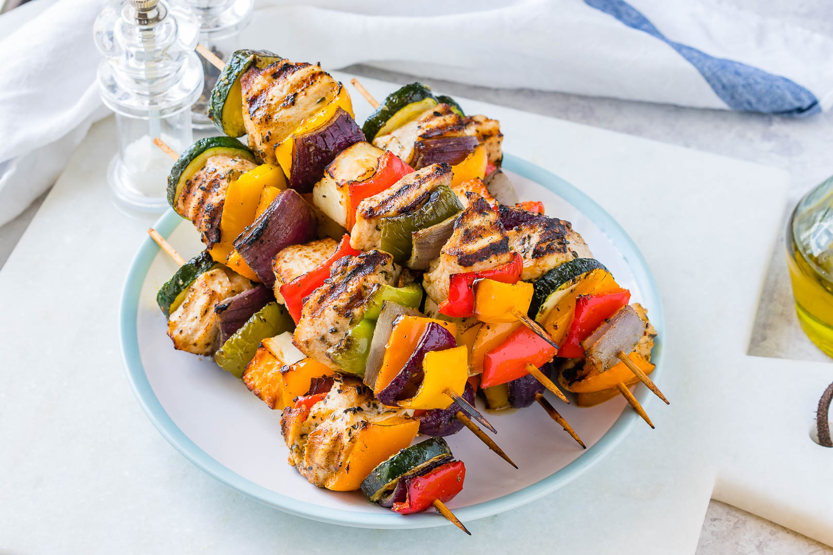 These Grilled Chicken + Veggie Kabobs Make Summertime Clean Eating