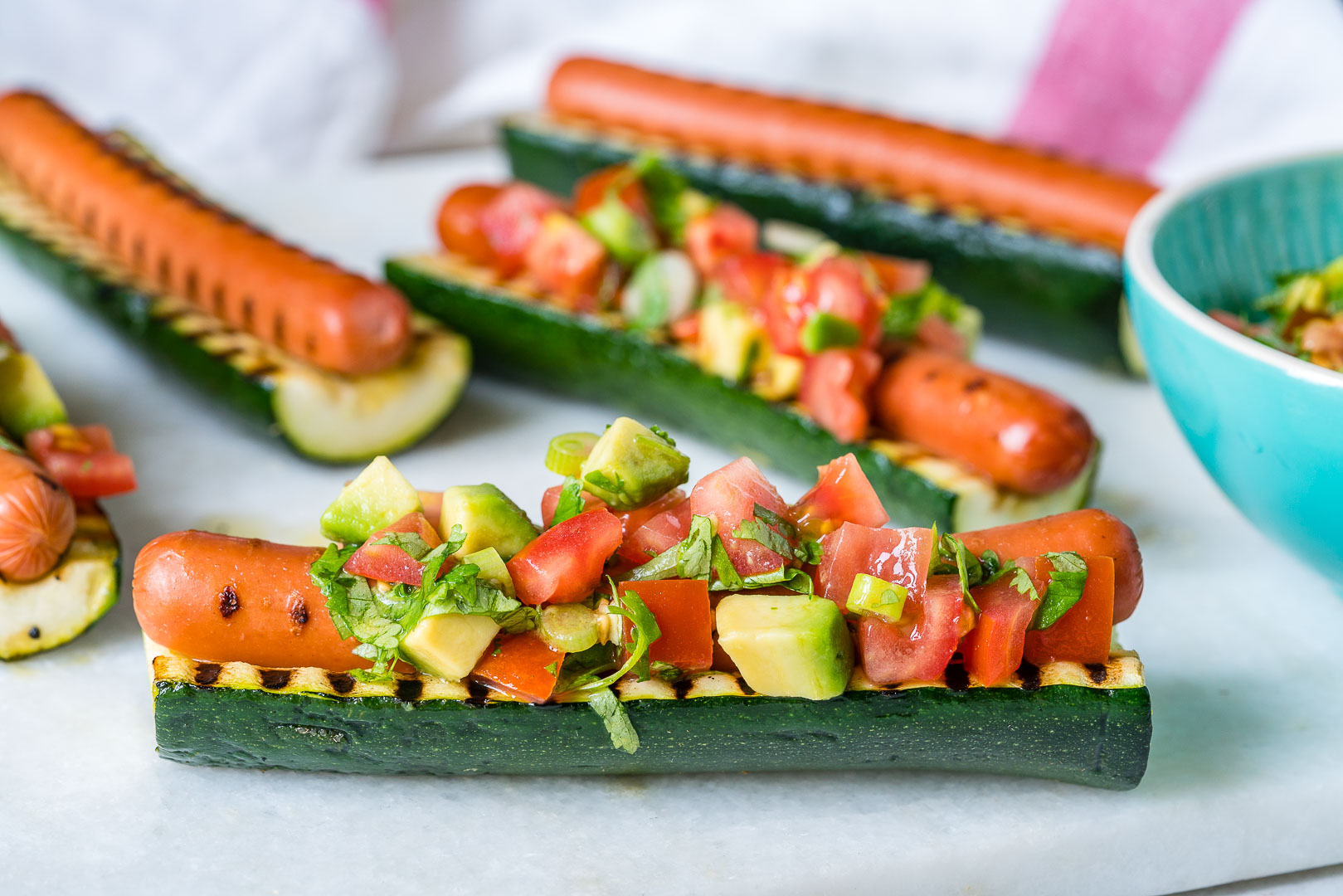 Grilled Zucchini Hot Dog Boats Recipe