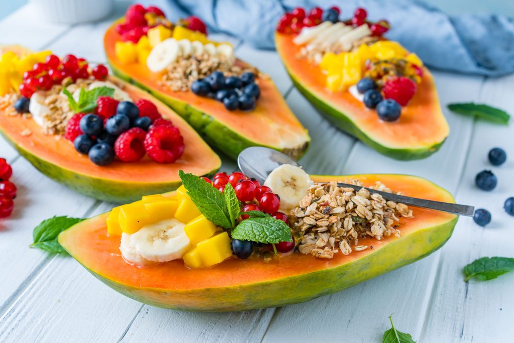 Healthy Breakfast Papaya Boats