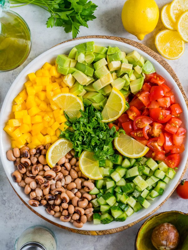 Black Eyed Peas and Fresh Mango Salsa