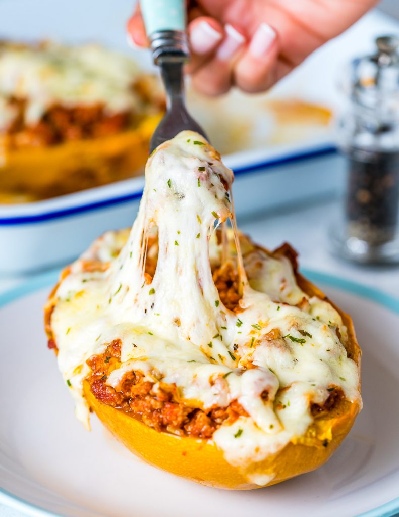 Healthy Bolognese Stuffed Spaghetti Squash Recipe