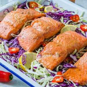Eat Clean Honey-Lime Salmon + Tangy Cabbage