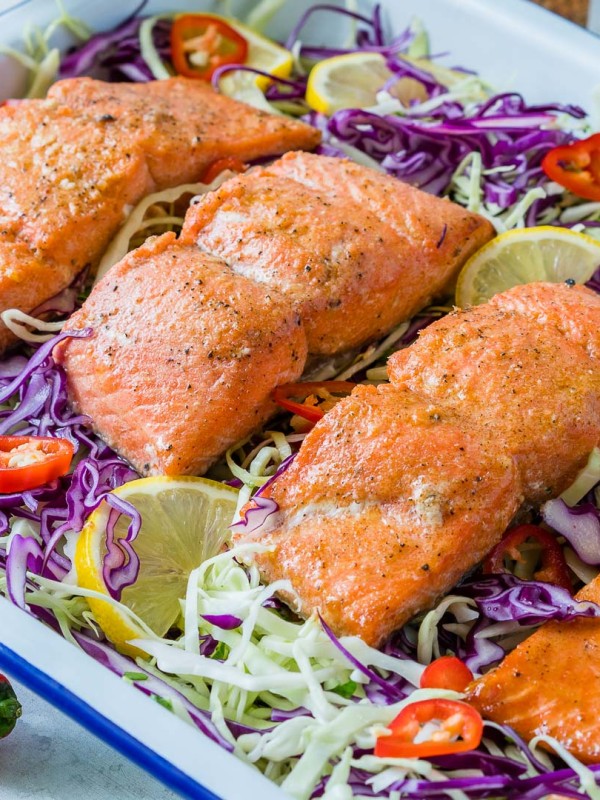 Eat Clean Honey-Lime Salmon + Tangy Cabbage