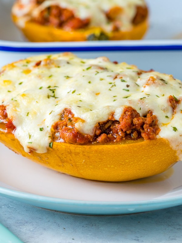 Healthy Bolognese Stuffed Spaghetti Squash