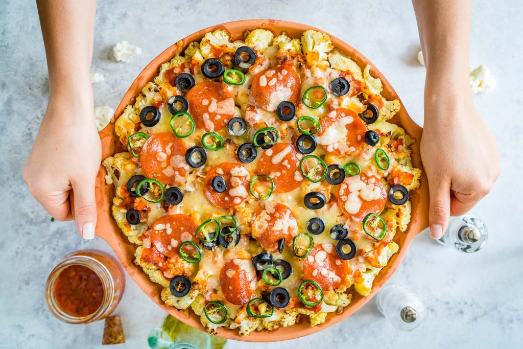 Healthy Cauliflower Pizza Bake