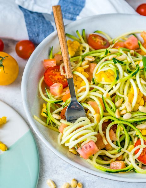 Clean Eating Style Zucchini Pasta Primavera | Clean Food Crush