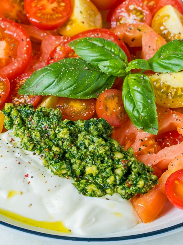 Heirloom Tomatoes and Pesto Yogurt Recipe
