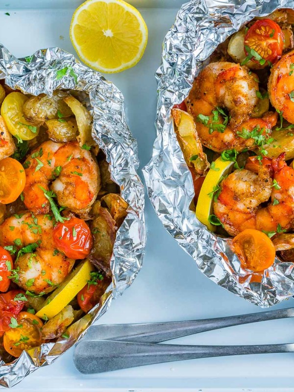 Clean Food Honey Garlic Shrimp Packets Recipe
