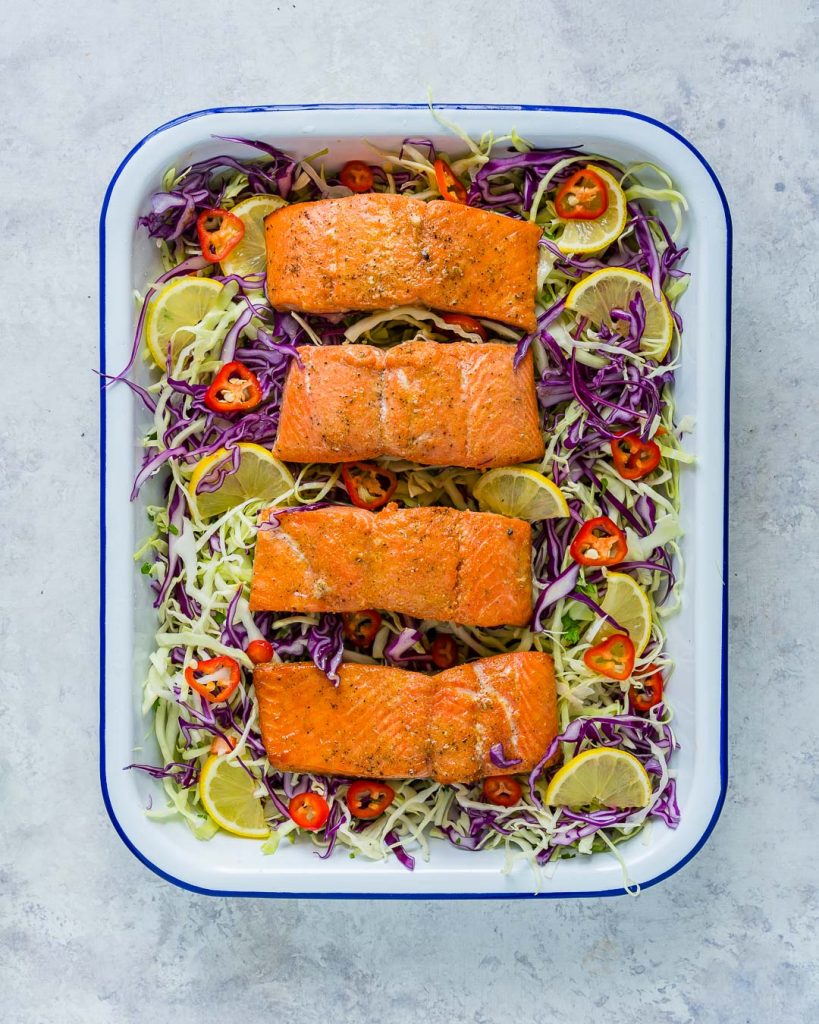 Eat Clean Honey Lime Salmon Tangy Cabbage