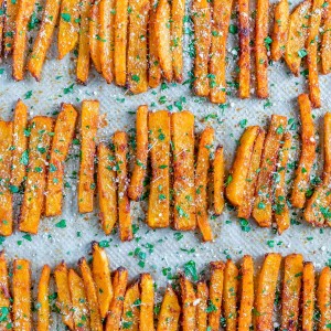 Baked Parmesan Butternut Squash Fries recipe