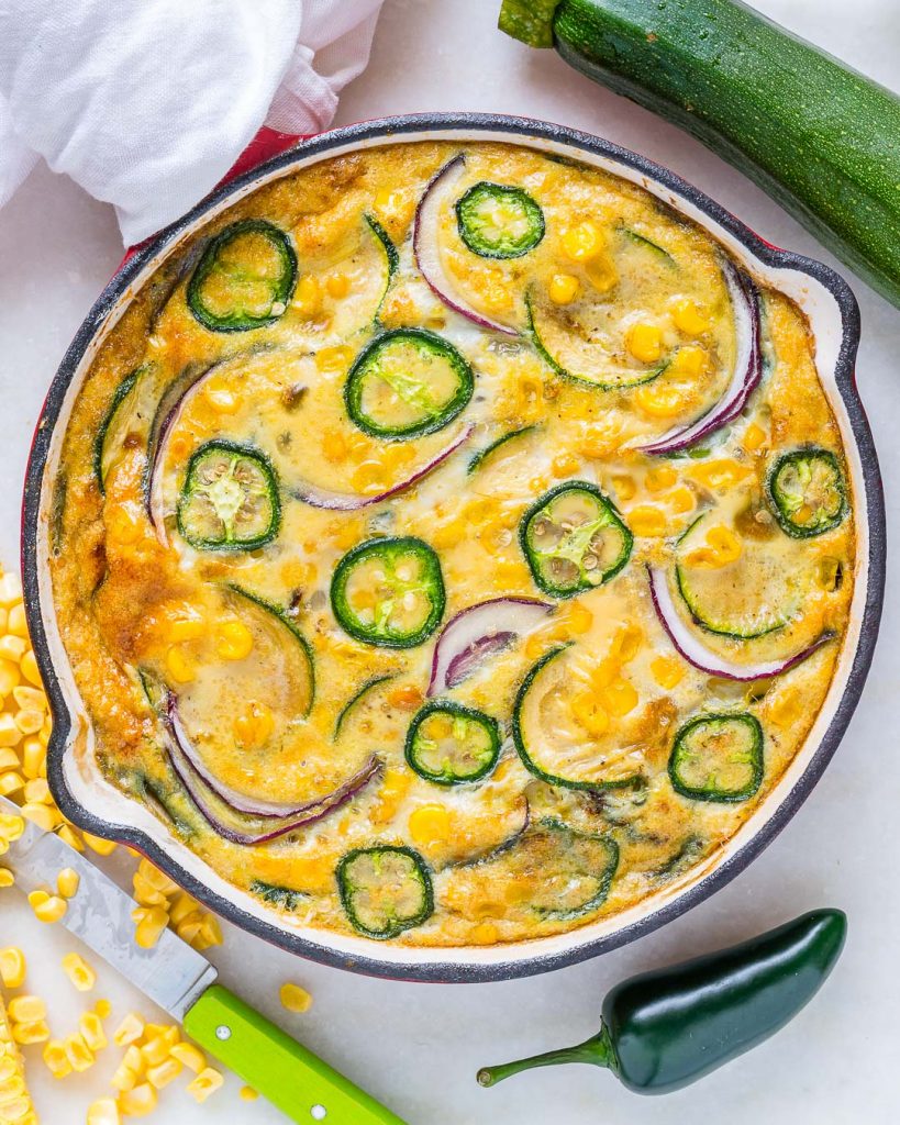 Clean Eating Spicy Jalapeño Zucchini Frittata