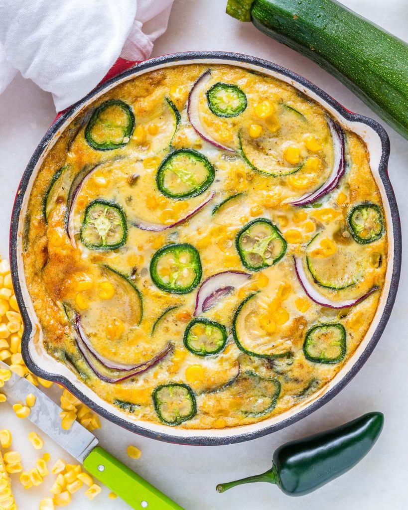 Clean Eating Spicy Jalapeño Zucchini Frittata