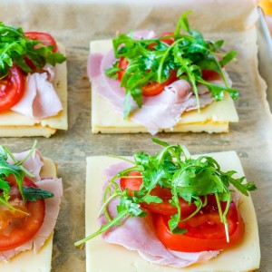 Clean Food Ham & Cheese Omelette Breakfast Sandwiches