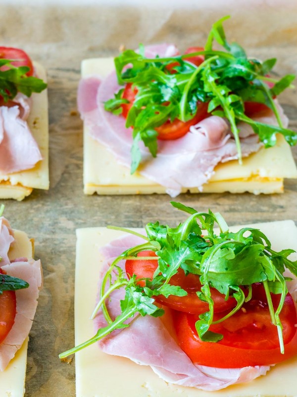 Clean Food Ham & Cheese Omelette Breakfast Sandwiches