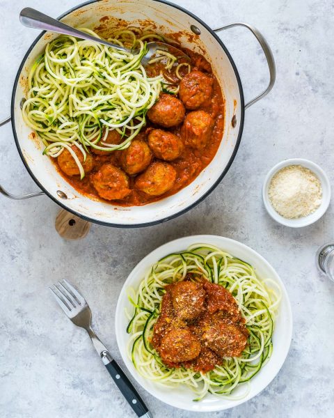 These Turkey Meatballs + Slurpy Zucchini Noodles are Quick and ...