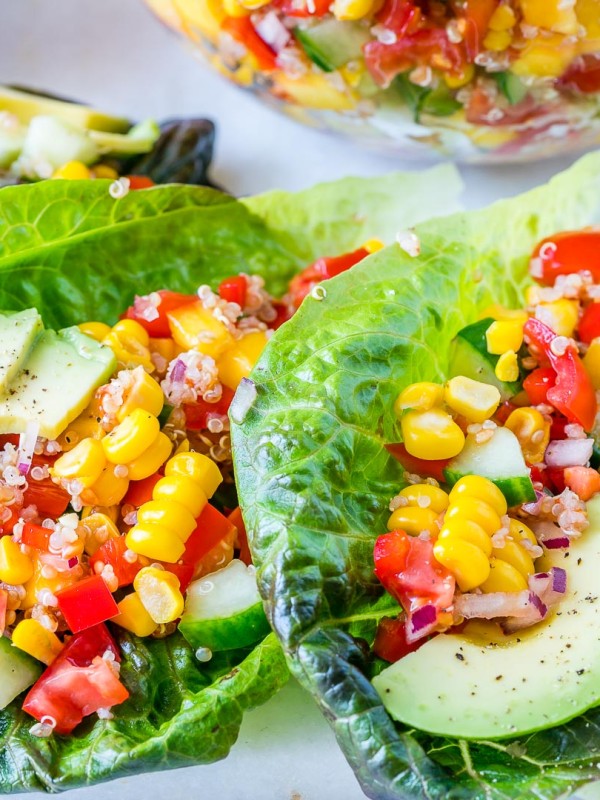 Creative Quinoa Salsa Lettuce Boats