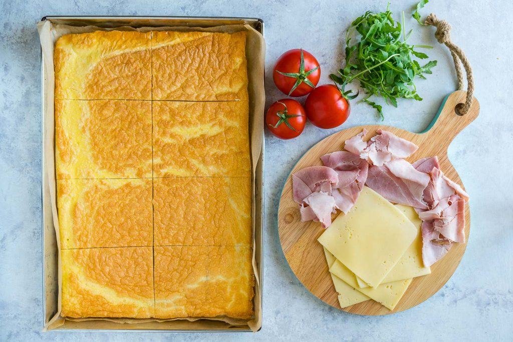 Healthy Ham Cheese Omelette Breakfast Sandwiches