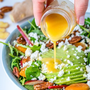 Autumn Salad Bowl + Honey Ginger Dressing Recipe