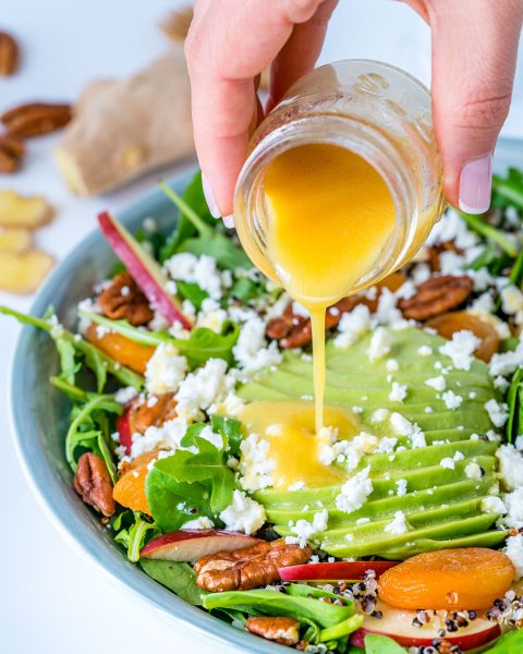 Autumn Salad Bowl + Honey Ginger Dressing is DELICIOUS! | Clean Food Crush