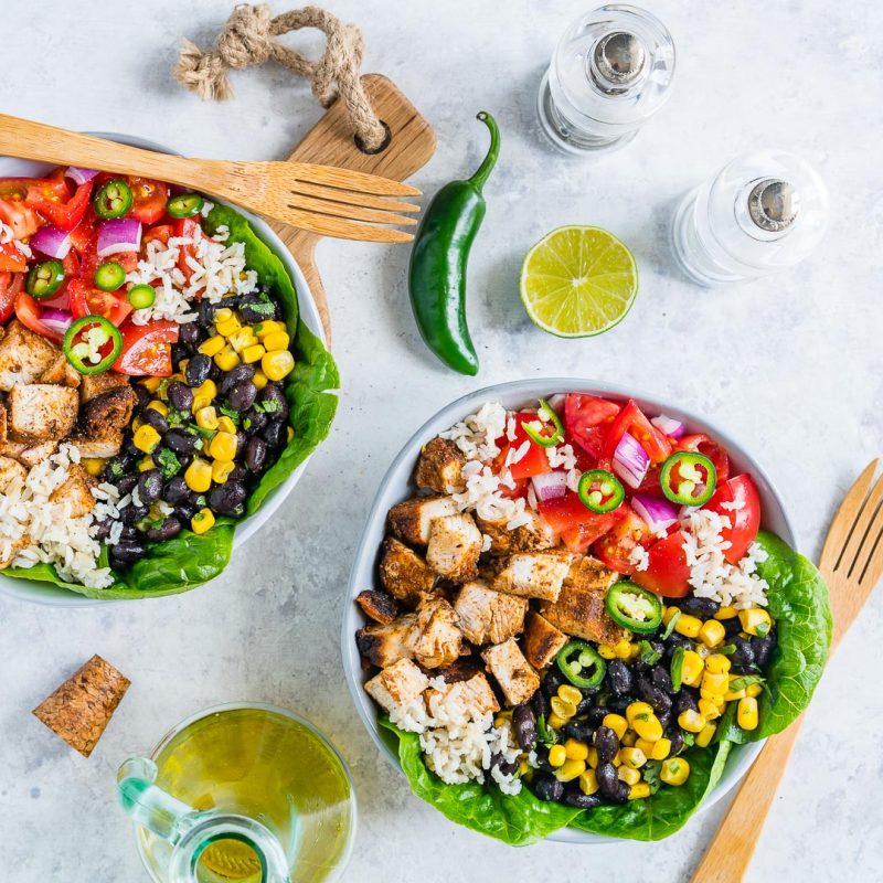 BBQ Chicken Burrito Bowls for Clean Eating Meal Prep Clean Food Crush