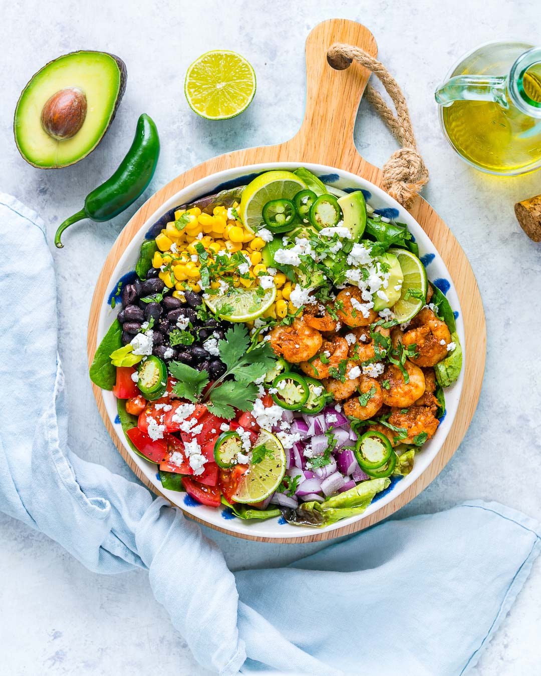 Avocado-Lime Shrimp Taco Salad is Clean Eating Success! | Clean Food Crush