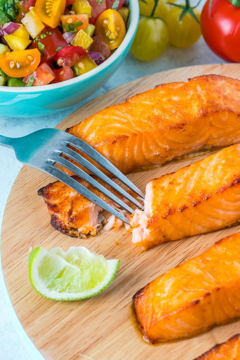 Honey + Lime Salmon with Avocado Salsa is Clean Eating Perfection ...