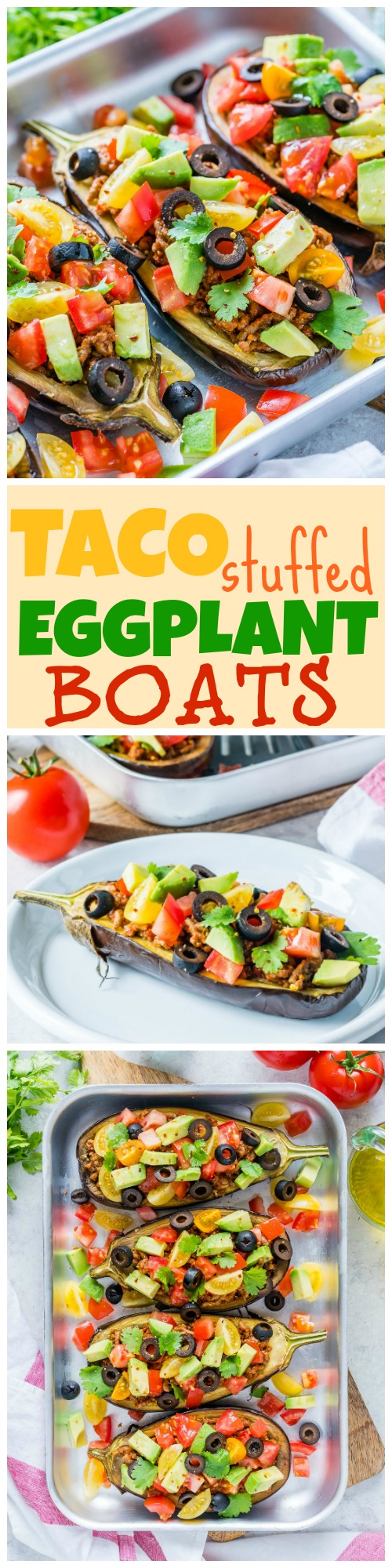 Eggplant Boats Staffed with Taco Salad