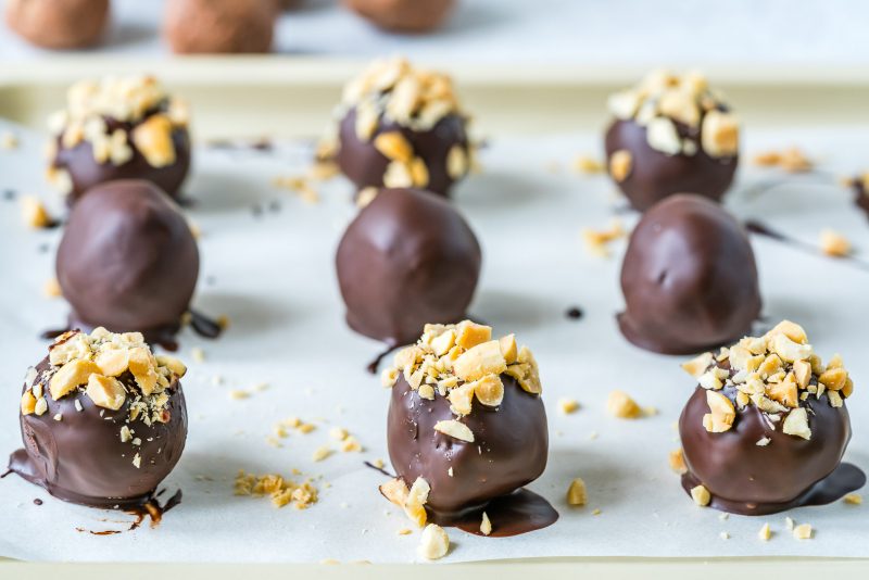 Chocolate Peanut Butter Balls For Homemade Halloween Treats! 