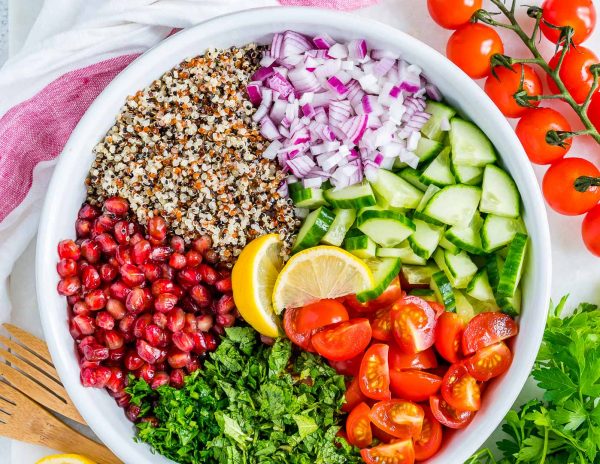 Loaded Lemony Quinoa Tabbouleh for Clean Eating Food Prep! | Clean Food ...