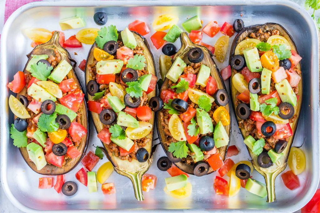 Eat Clean Taco Stuffed Eggplant Boats