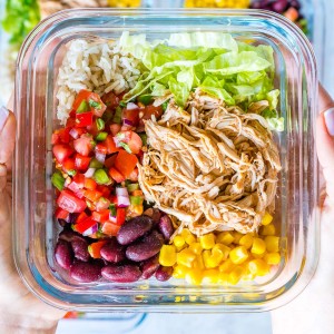 Food Prep Crockpot Chicken Burrito Bowls